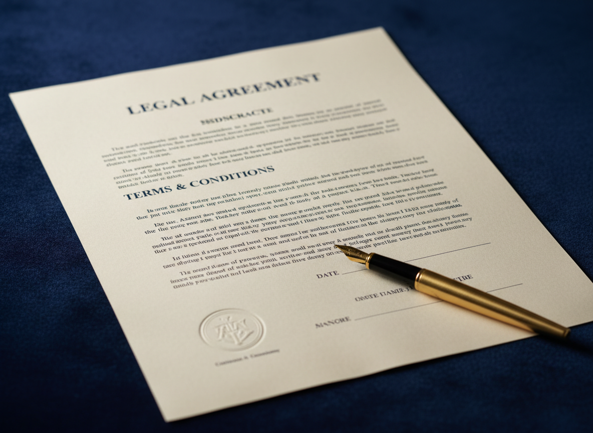Talent agreement contract editorial image